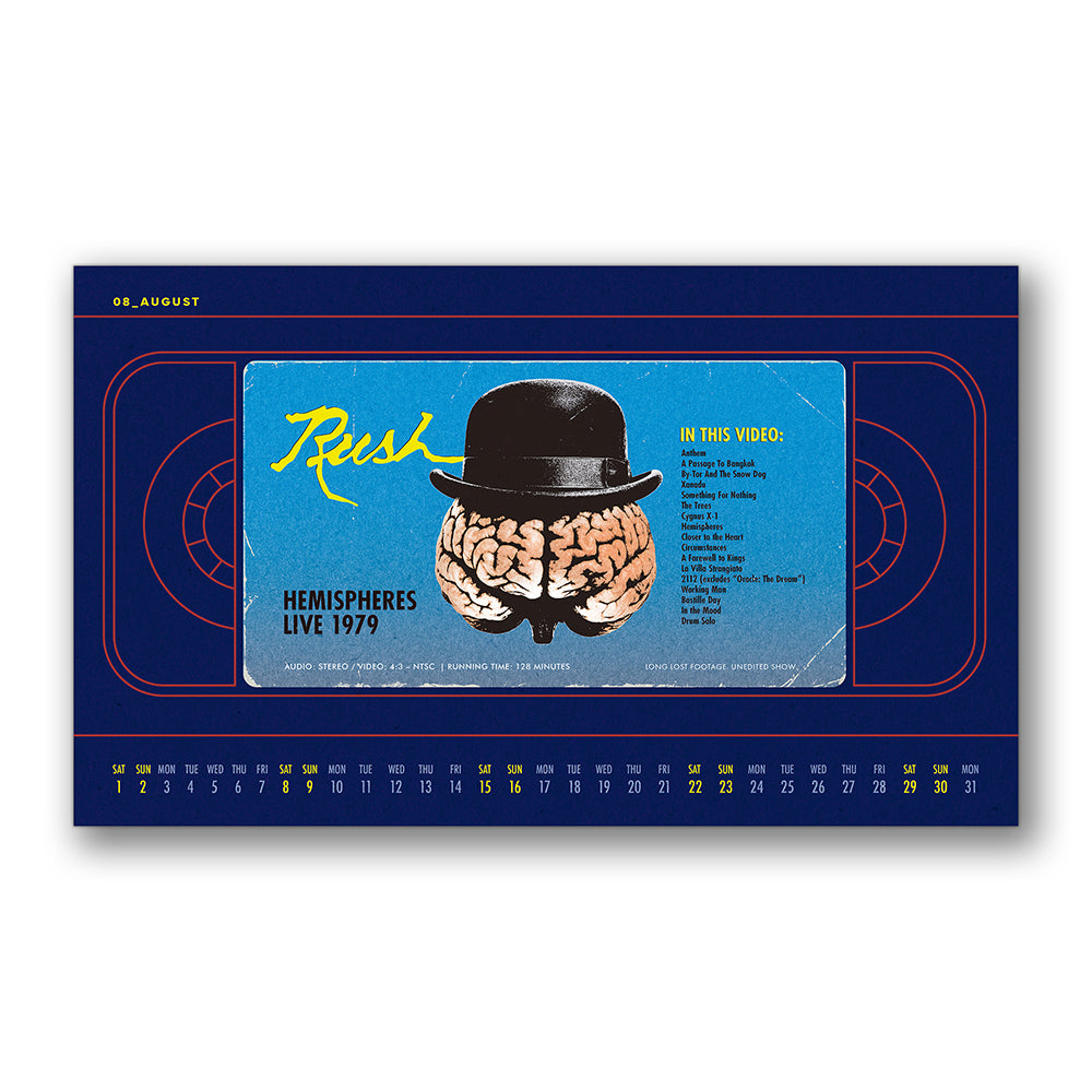 RUSH 2026 DESK CALENDAR (THE VHS EDITION)