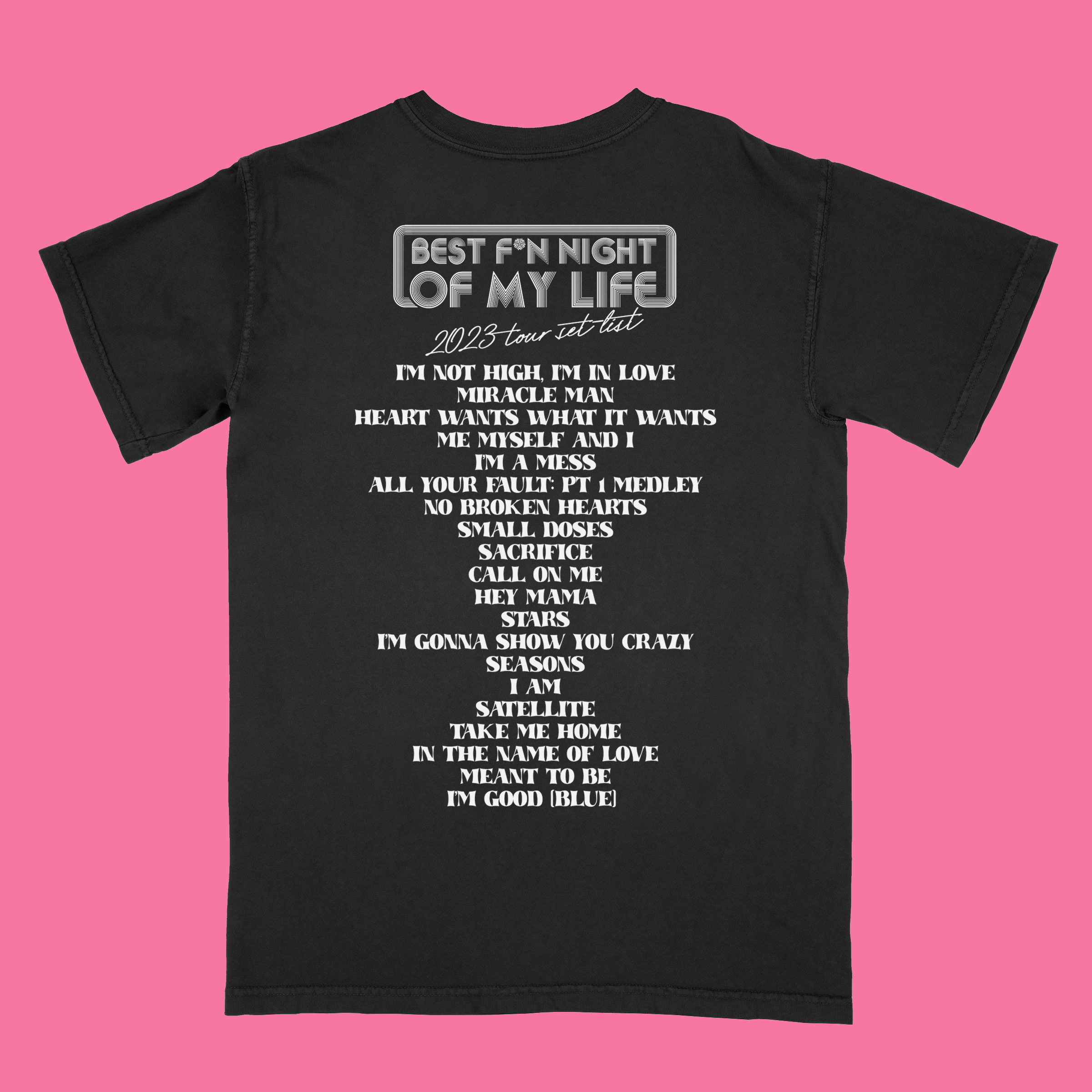 Bebe Set List Black T-Shirt