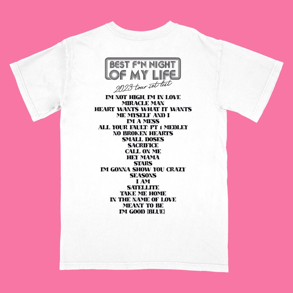 Bebe Set List White T-Shirt