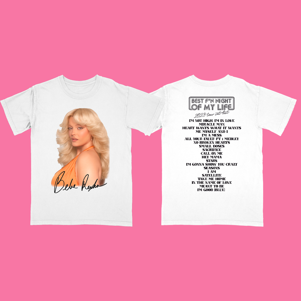 Bebe Set List White T-Shirt