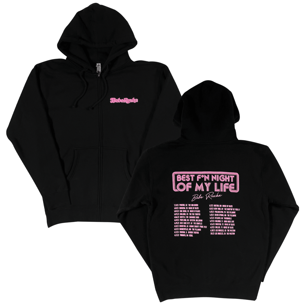 Bebe Tour Black Zip Hoodie