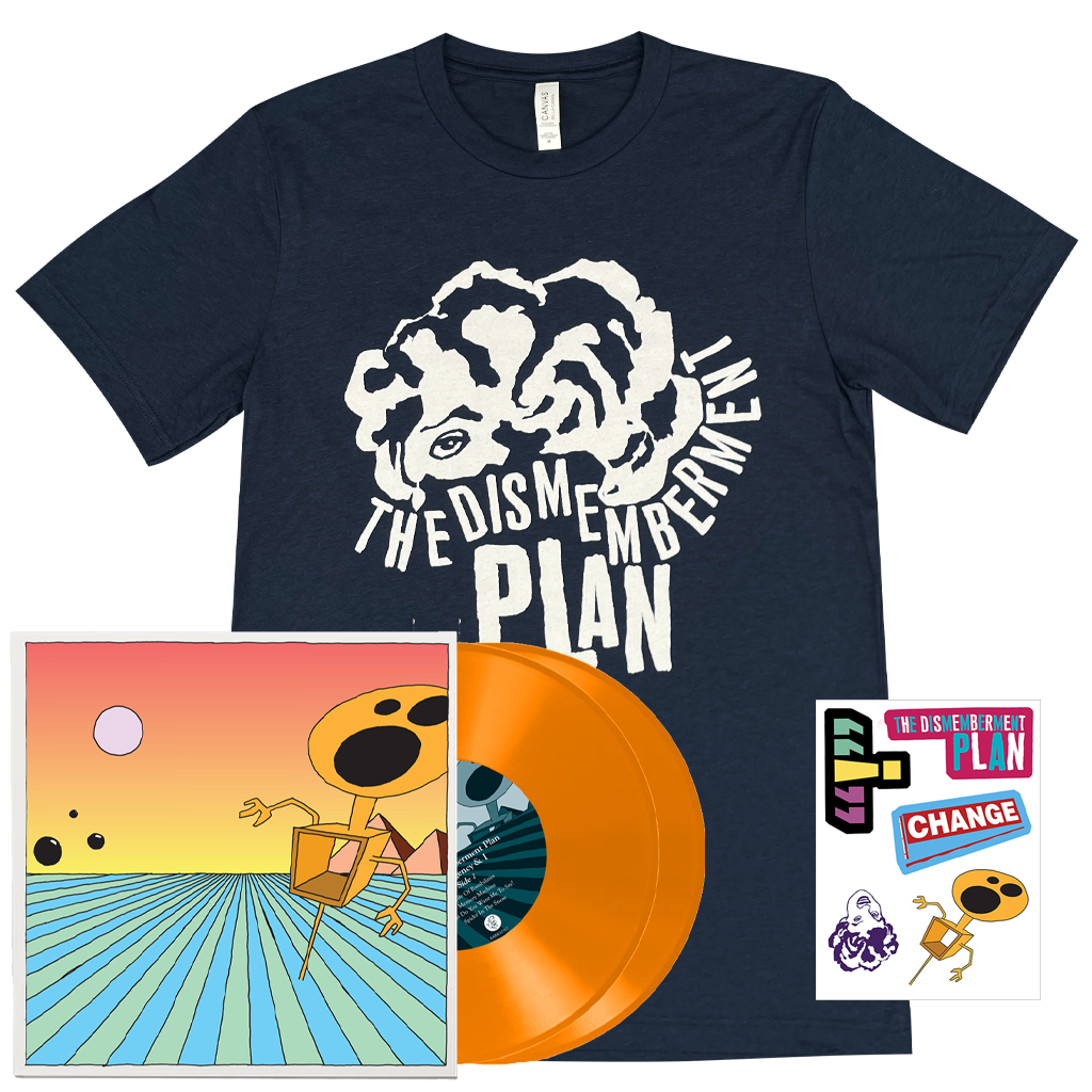 Emergency & I Vinyl + Becky Navy T-Shirt + Die Cut Sticker Sheet