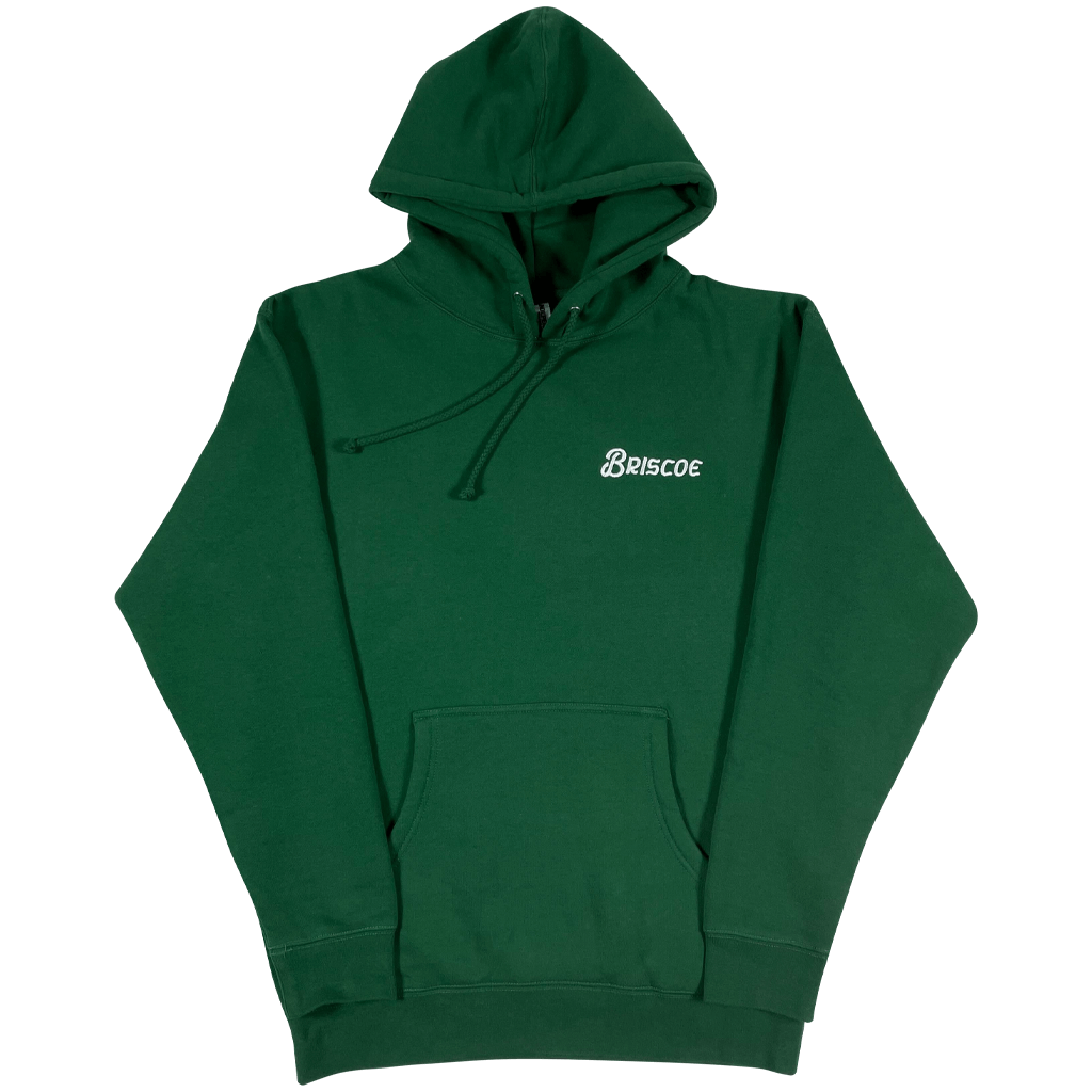 Embroidered Logo Green Pullover Hoodie