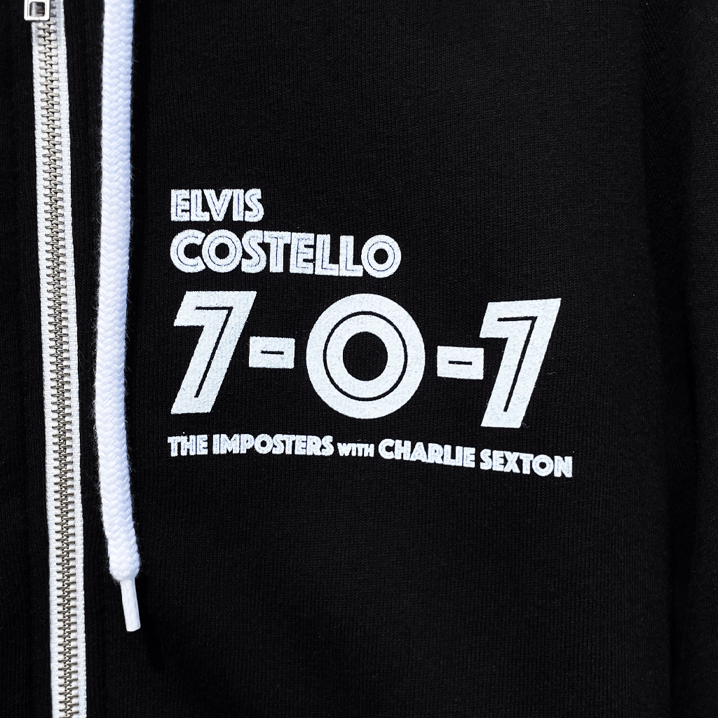 707 Black Zip Up Hoodie