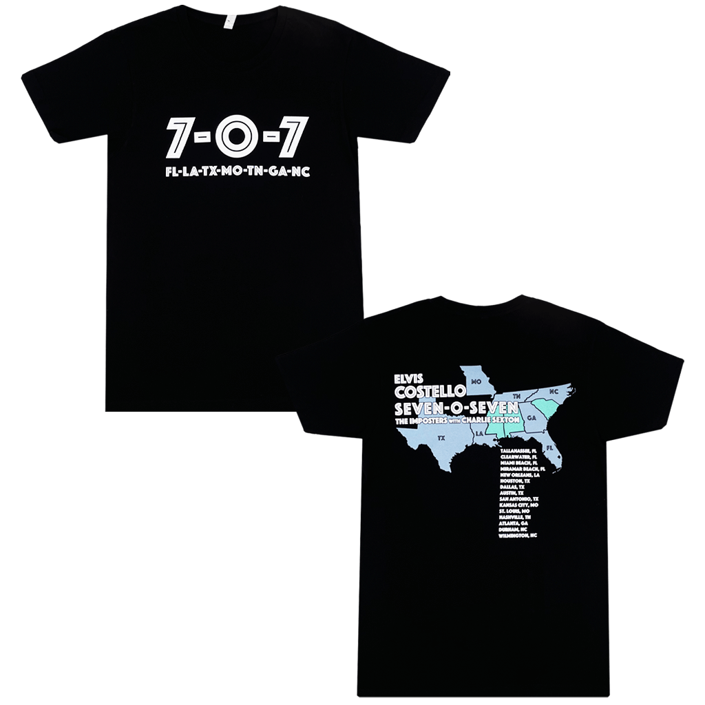 707 Map Black T-Shirt