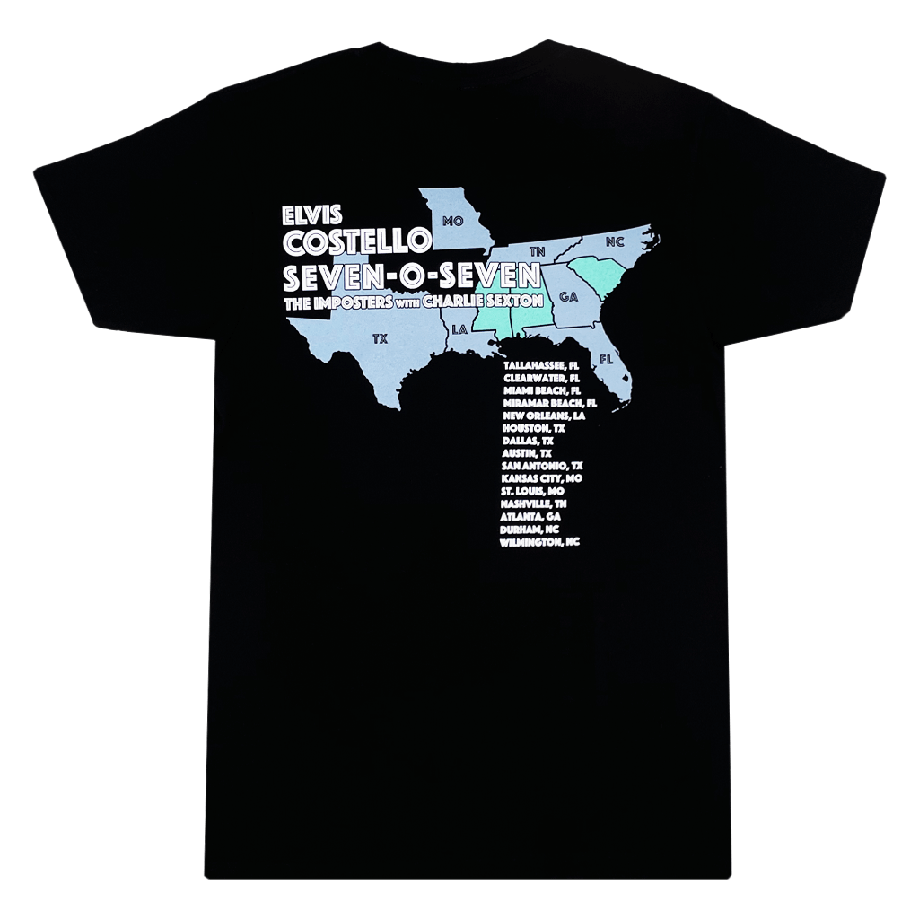 707 Map Black T-Shirt