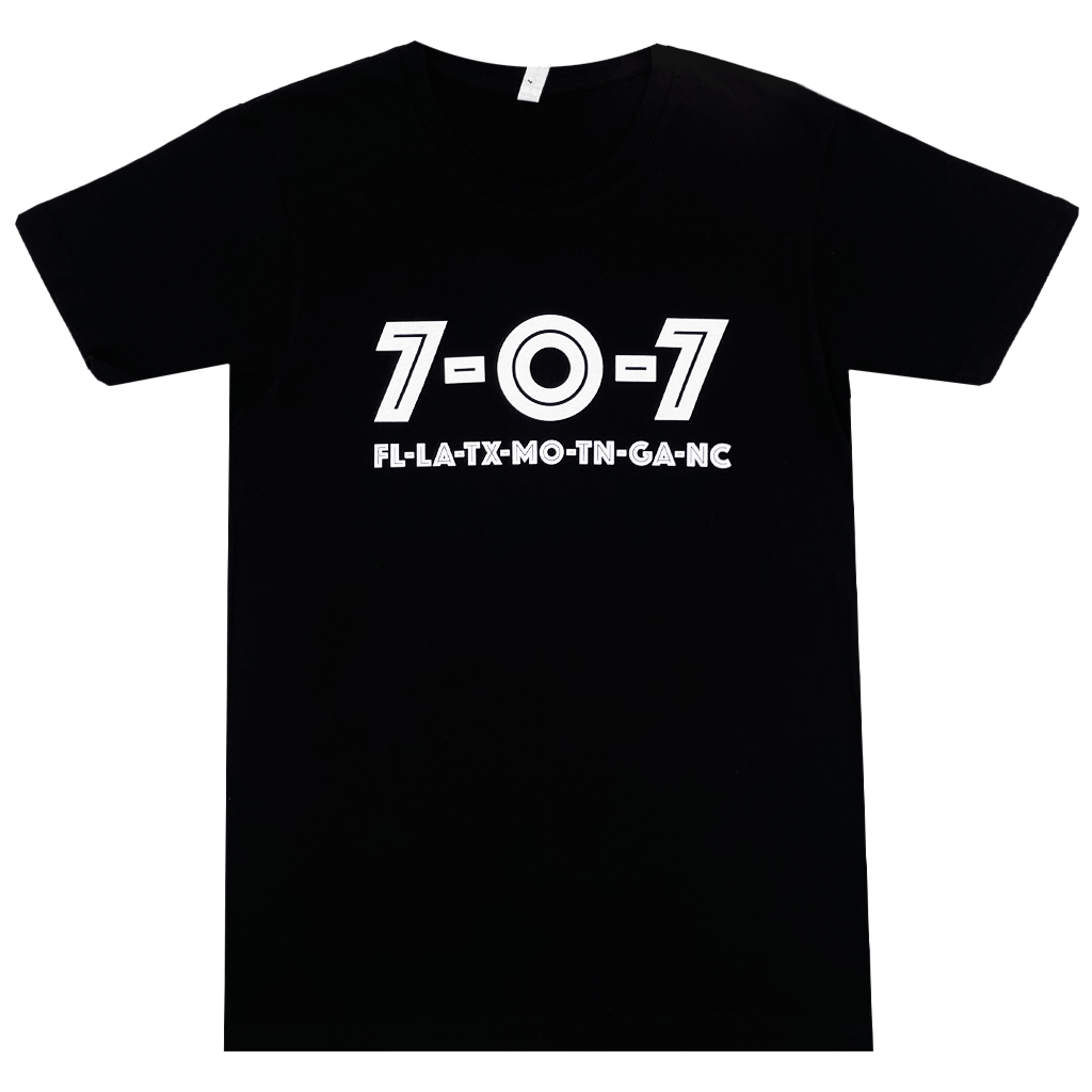 707 Map Black T-Shirt