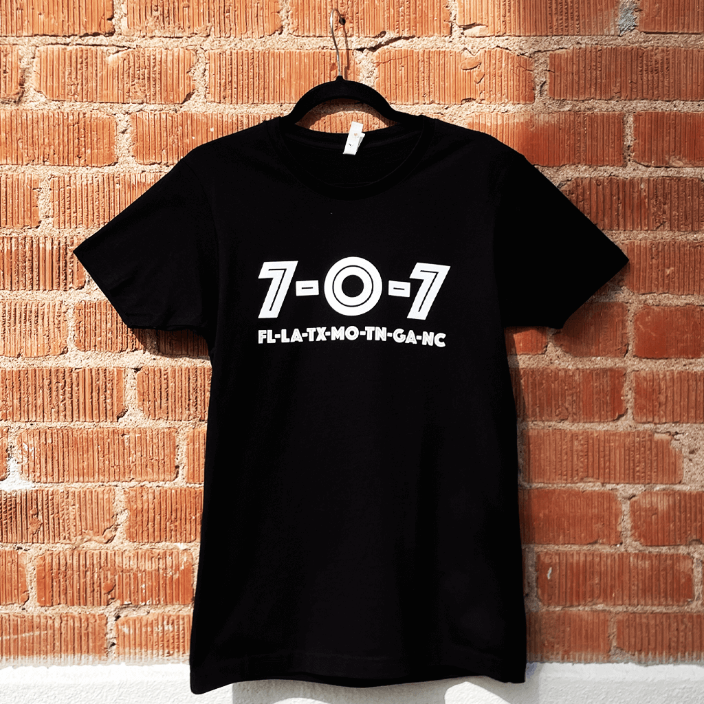 707 Map Black T-Shirt