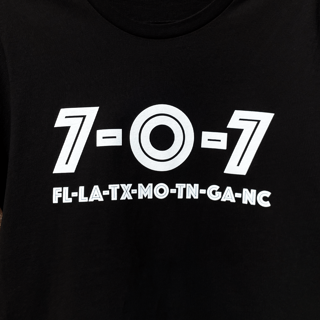707 Map Black T-Shirt