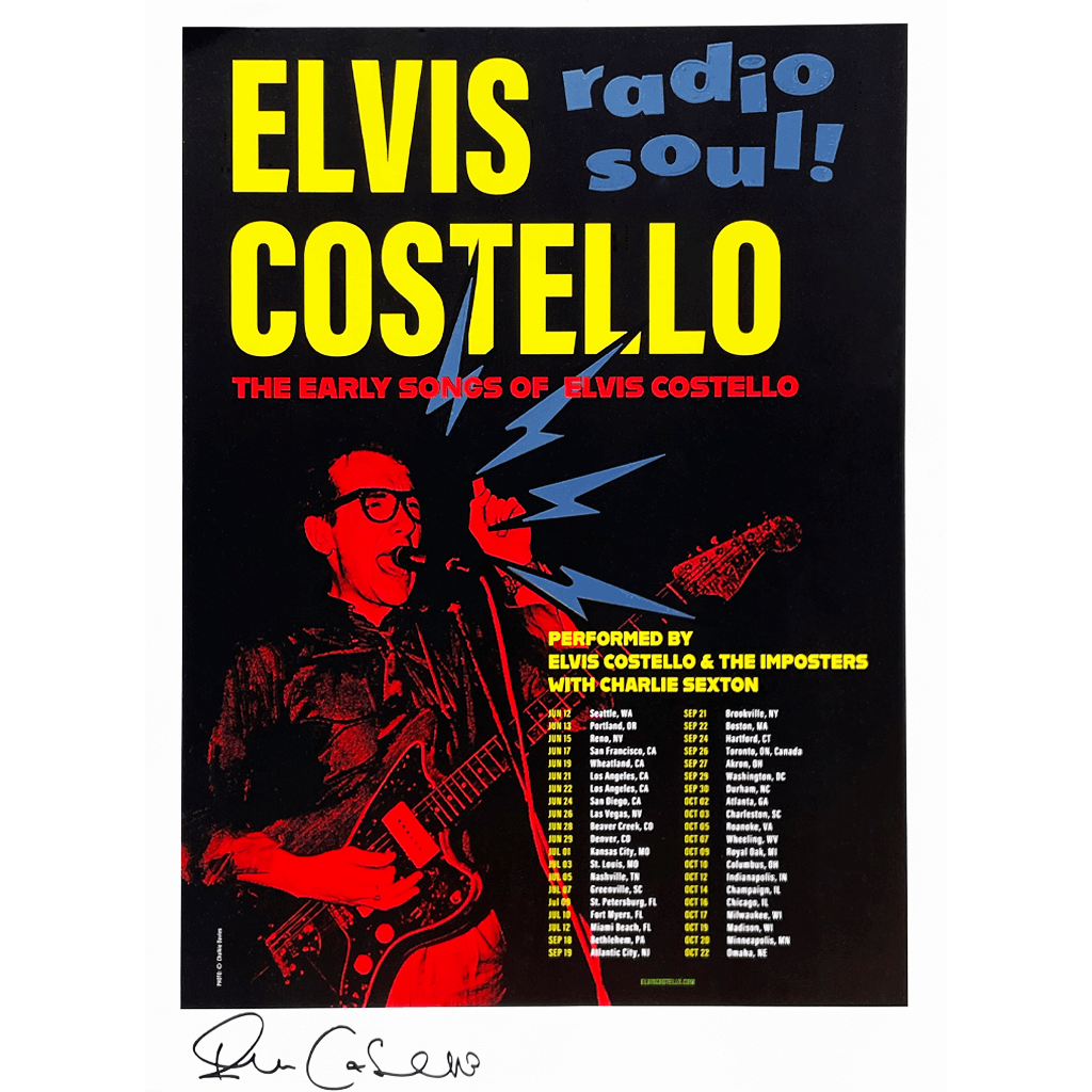 Elvis Costello - Autographed Radio Soul Reflective Tour Poster