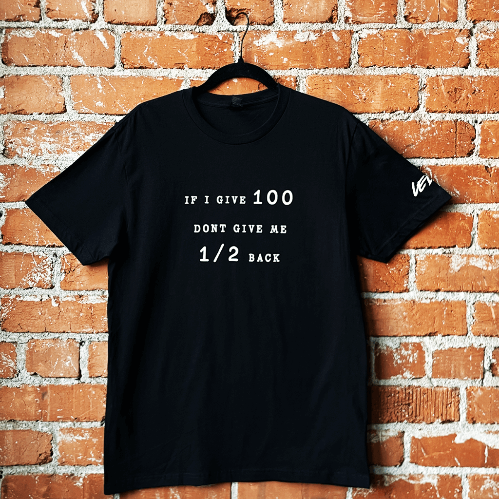 Give 100 Black T-Shirt