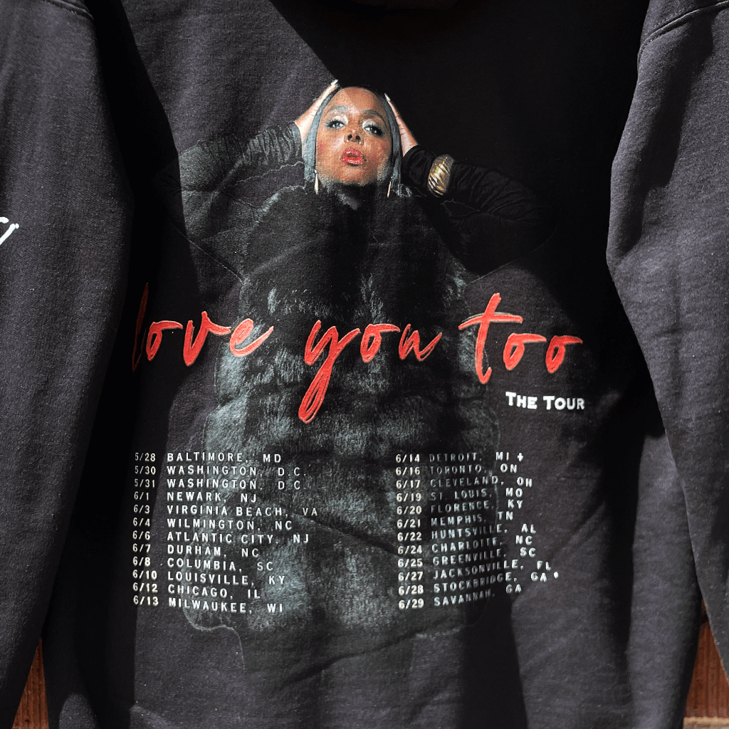 Love You Too Tour Black Zip Up Hoodie
