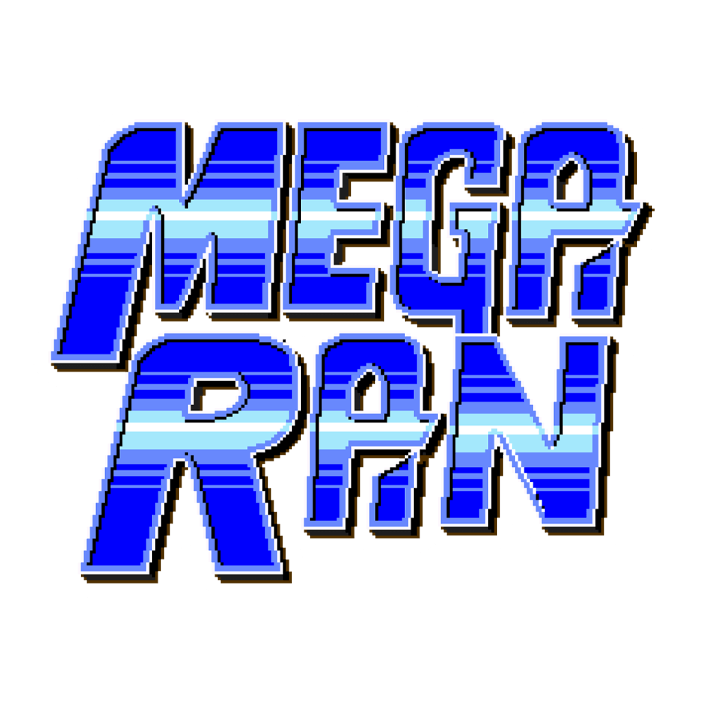 Blue & White 8-Bit Logo Sticker