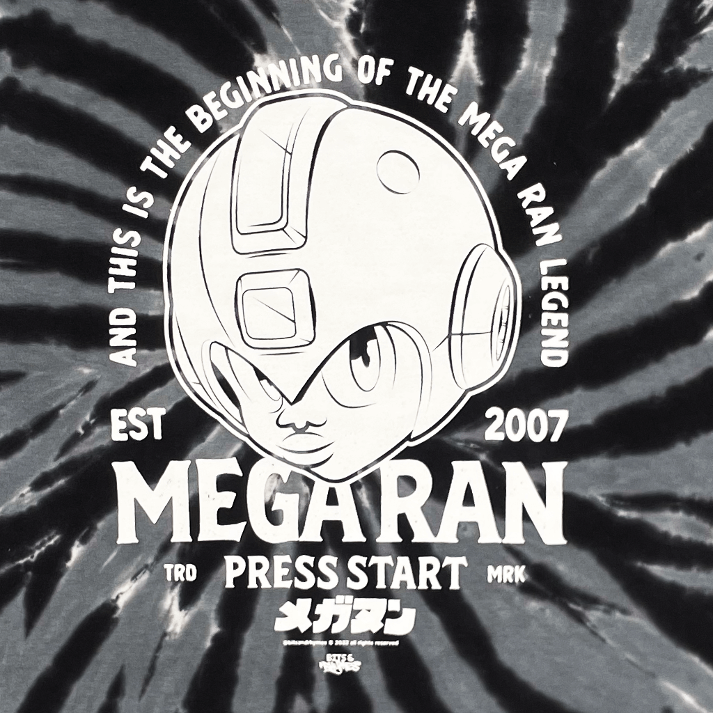 Mega Ran Black & Grey Tie-Dye Shirt