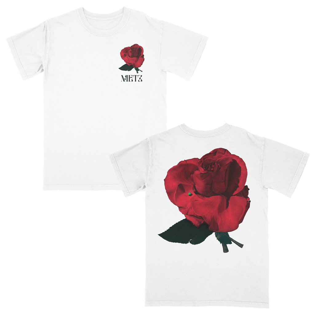 Rose Pocket Print White T-Shirt