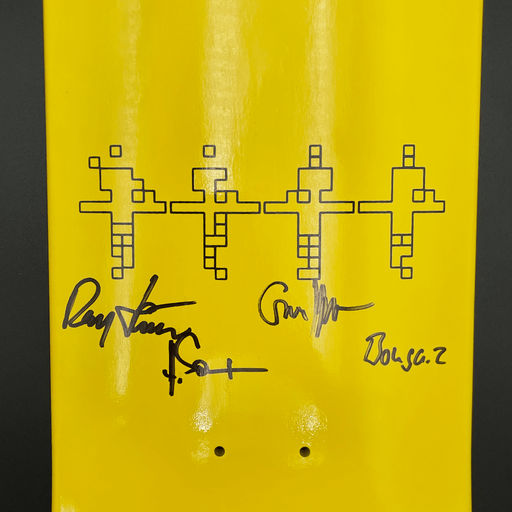 Signed Multimedia Yellow Skate Deck