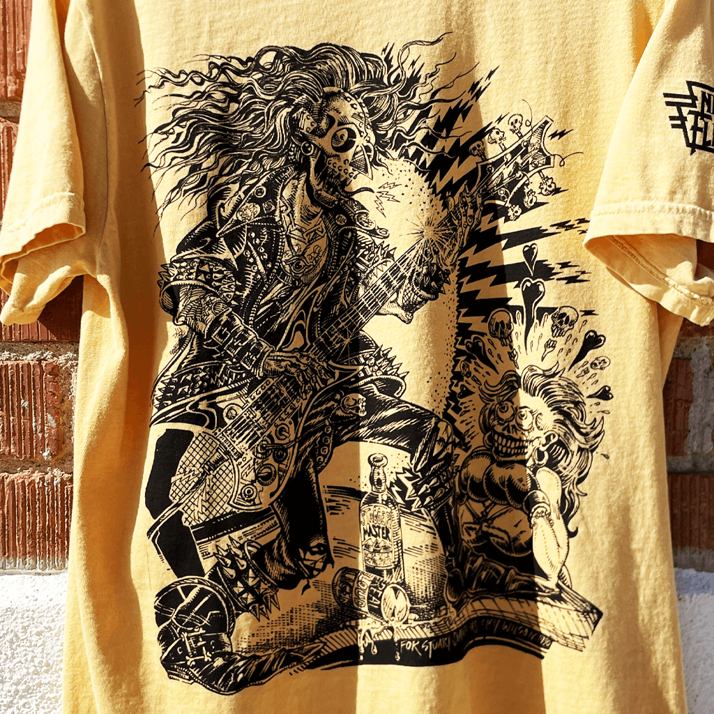 S. Clay Wilson "Metal Head" Yellow T-Shirt