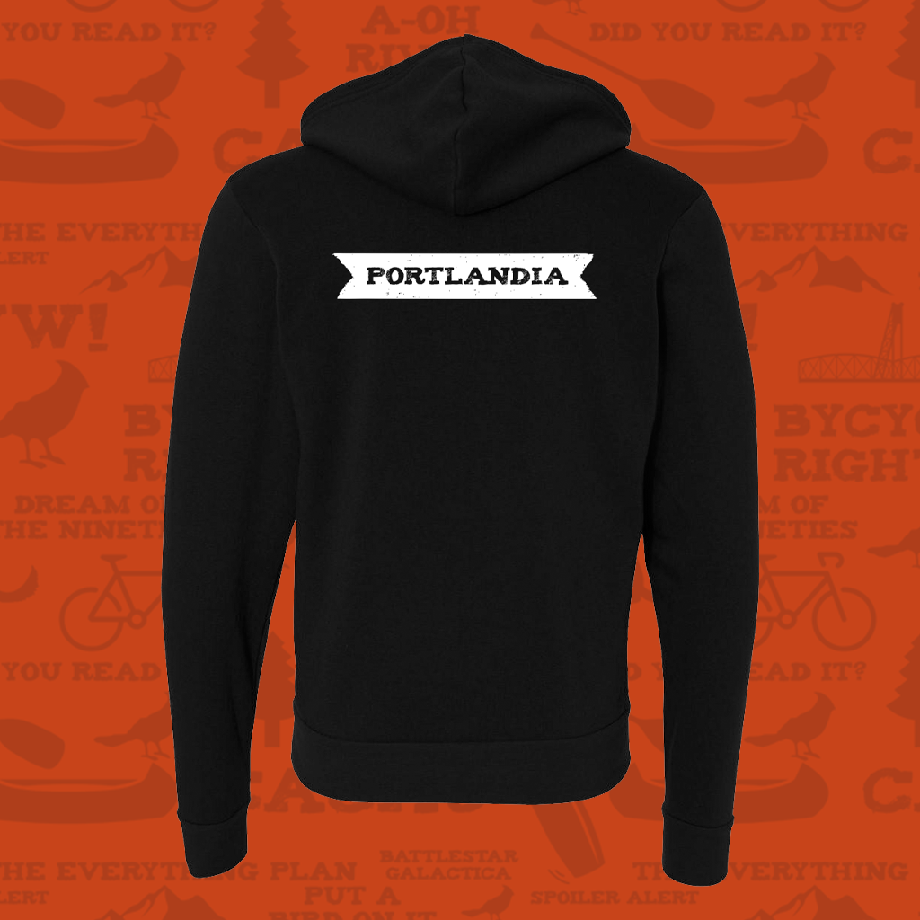 Portlandia Logo Black Zip Up Hoodie