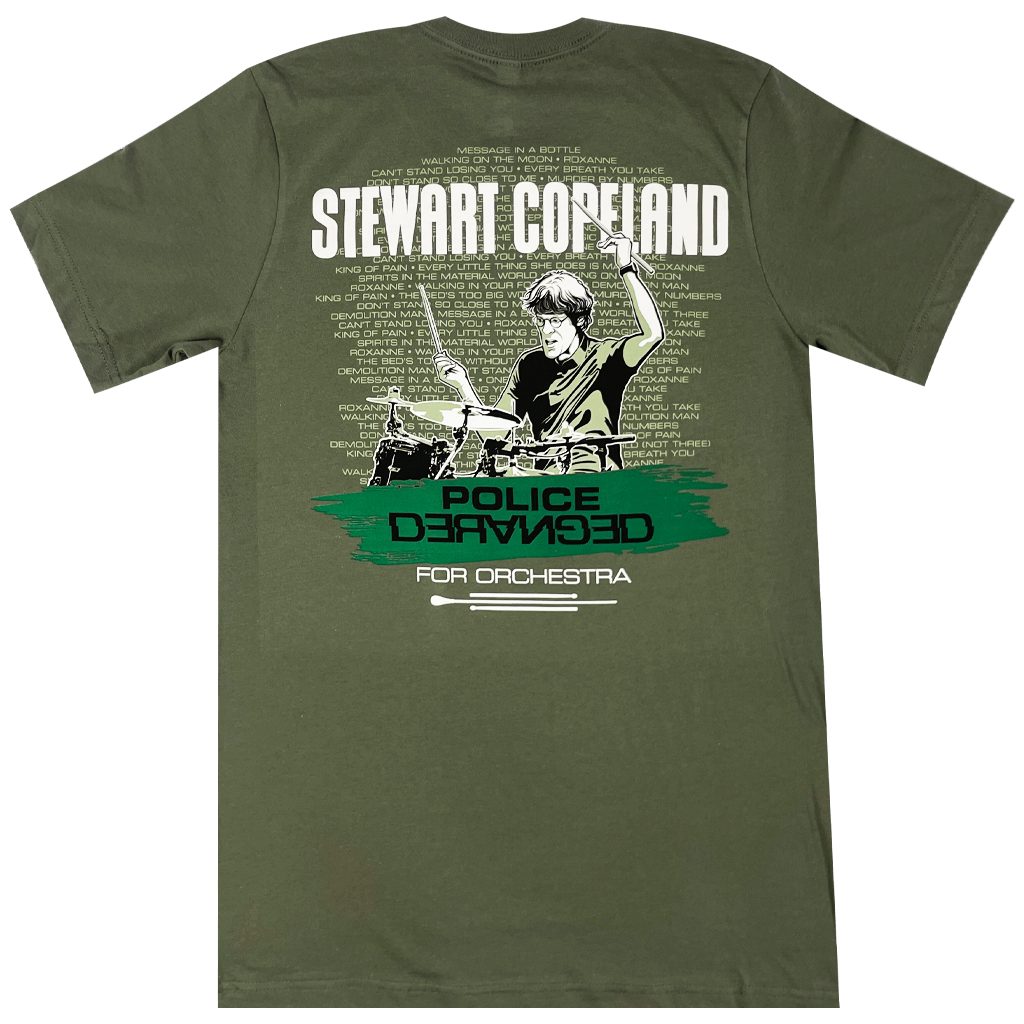 Police Deranged Drummer Green T-Shirt