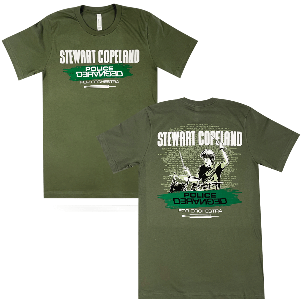 Police Deranged Drummer Green T-Shirt