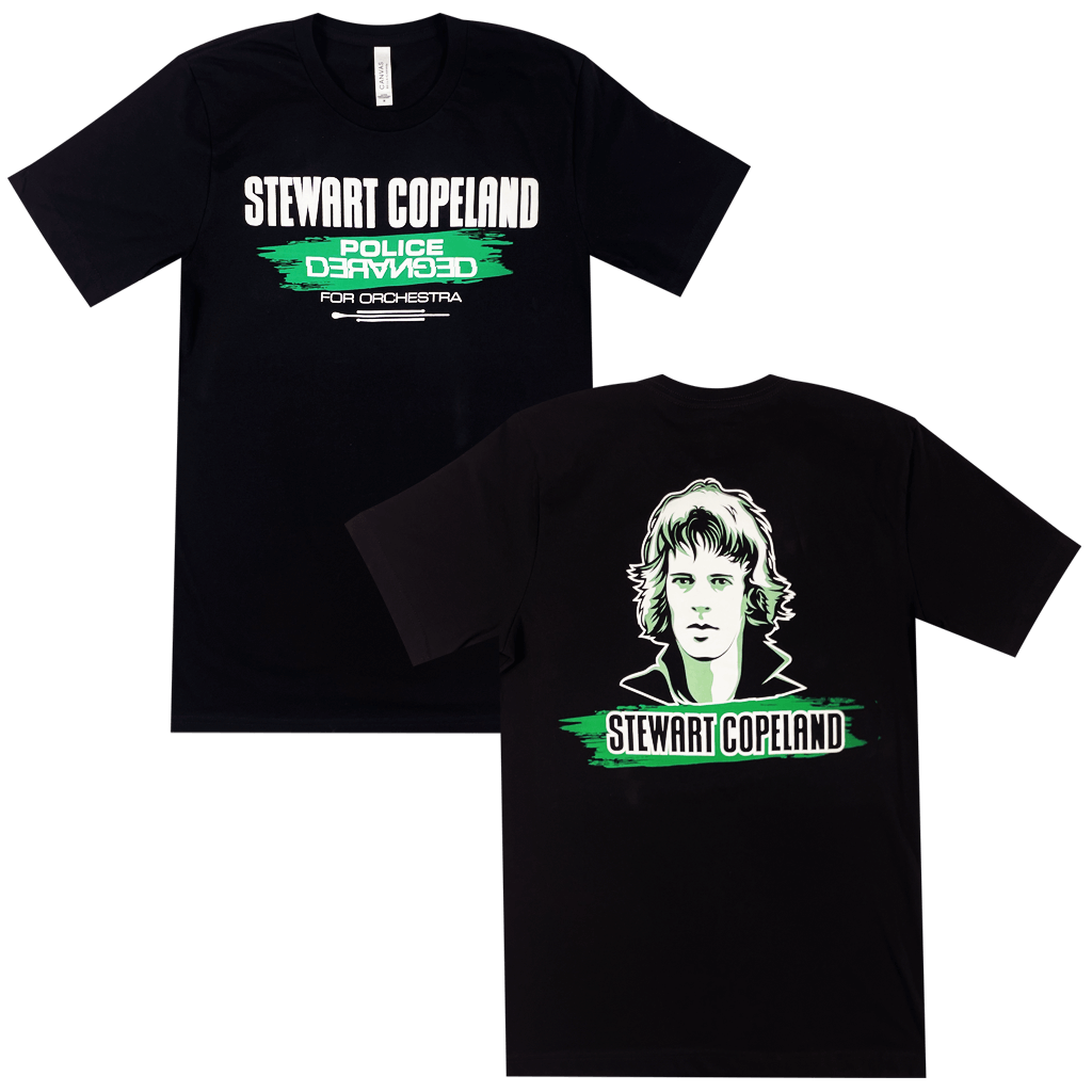 Police Deranged Face Black T-Shirt