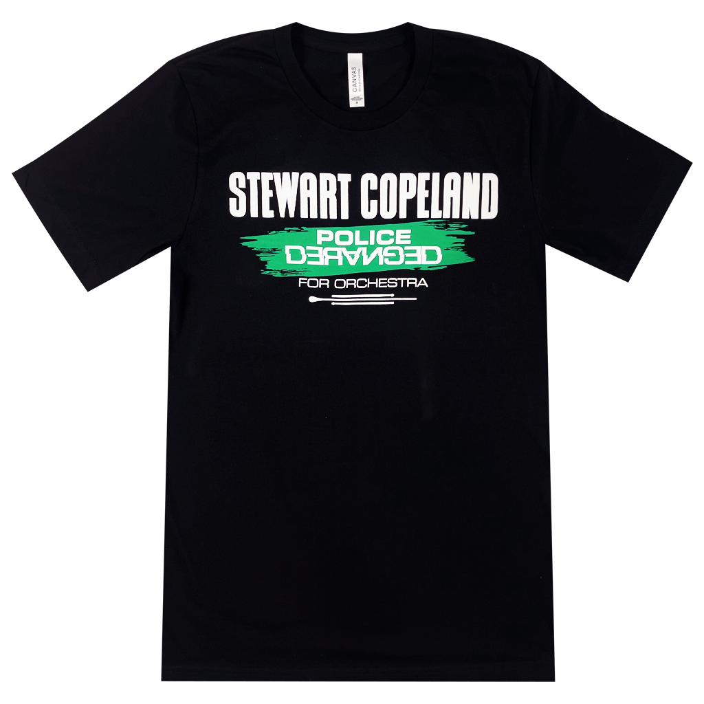 Police Deranged Face Black T-Shirt