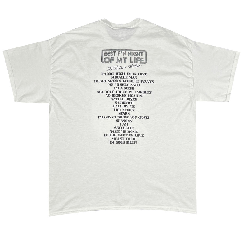 Bebe Set List White T-Shirt