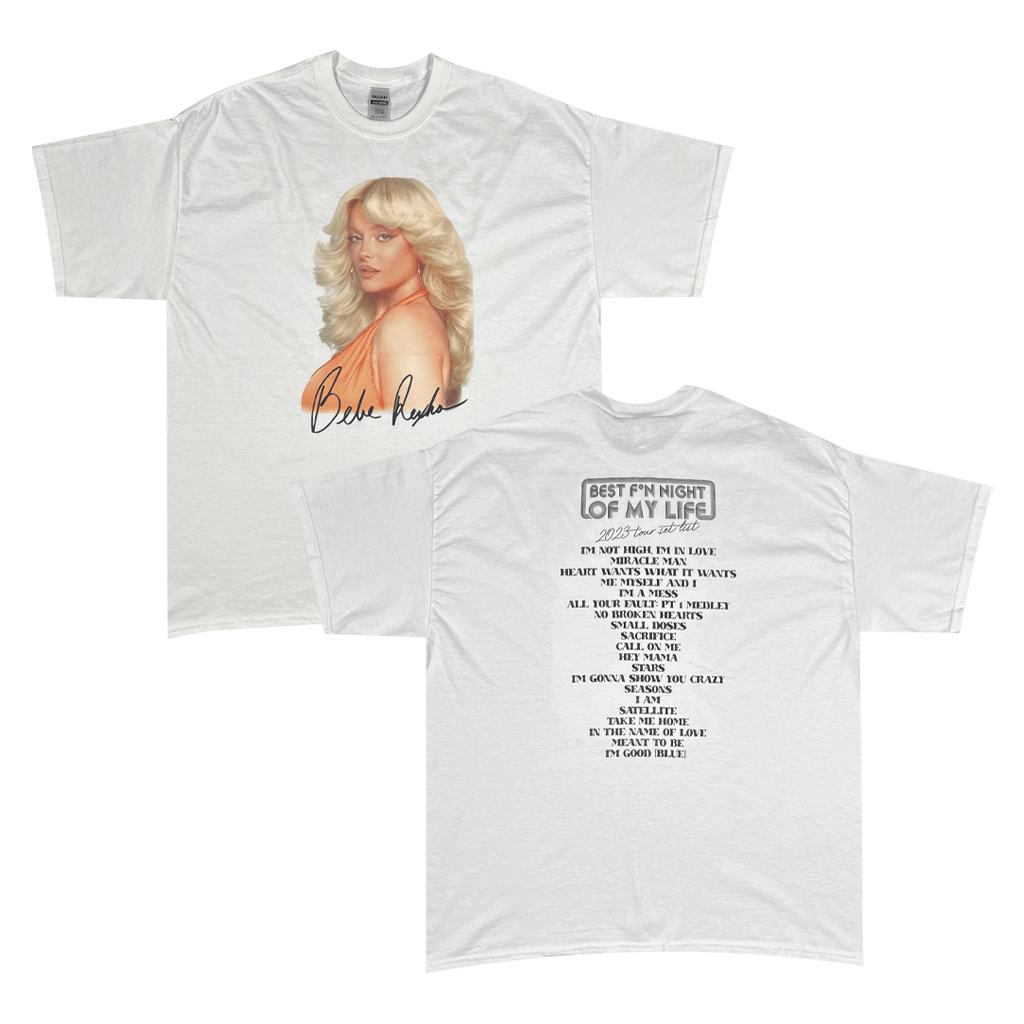 Bebe Set List White T-Shirt