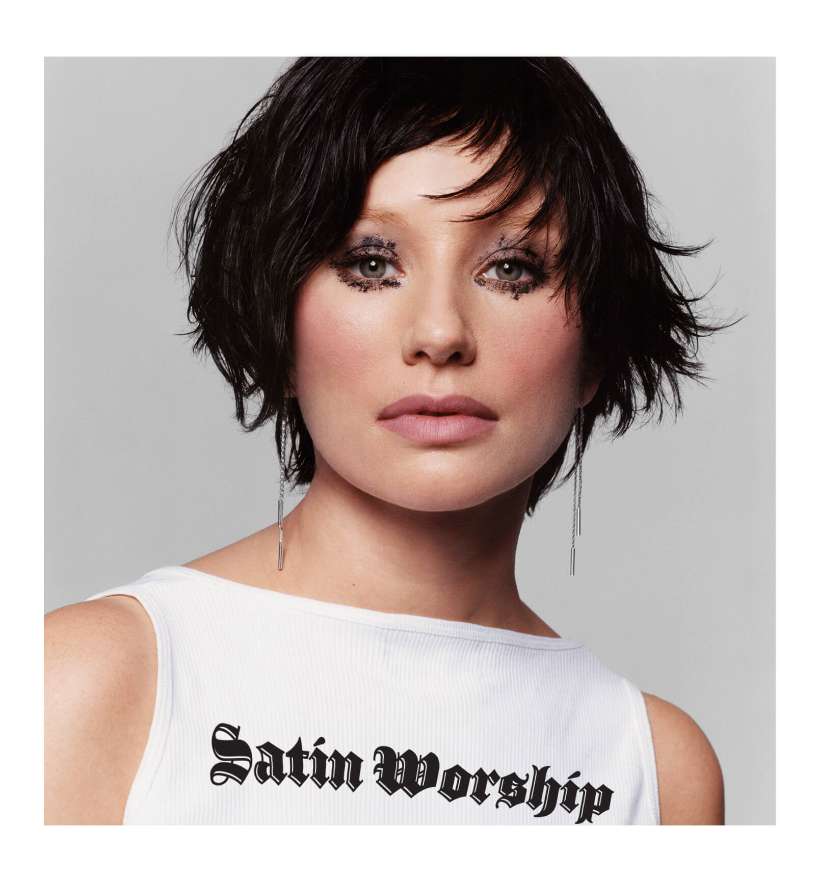 Satin Worship White Tank Top