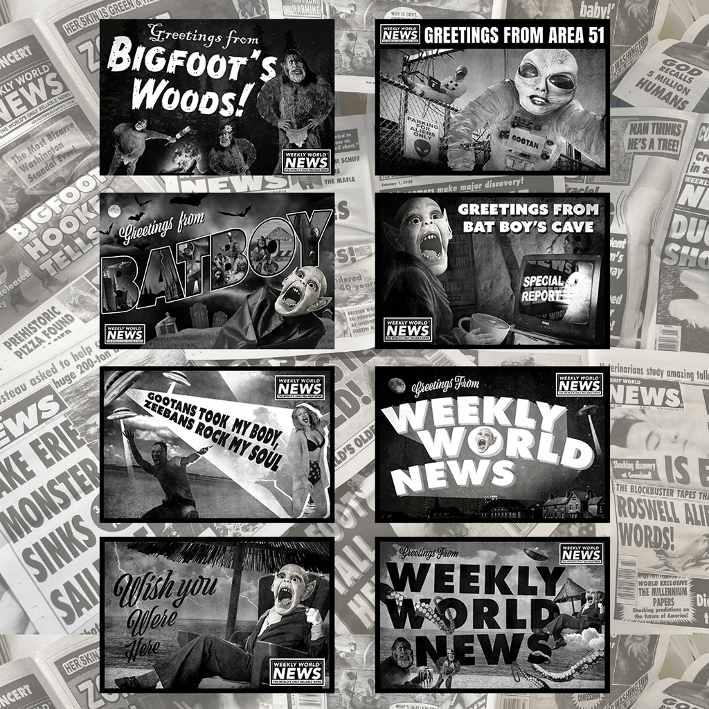 Weekly World News "Creature's Greetings" Postcard Set