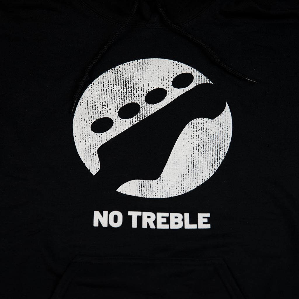 No Treble Distressed Logo Black Hoodie