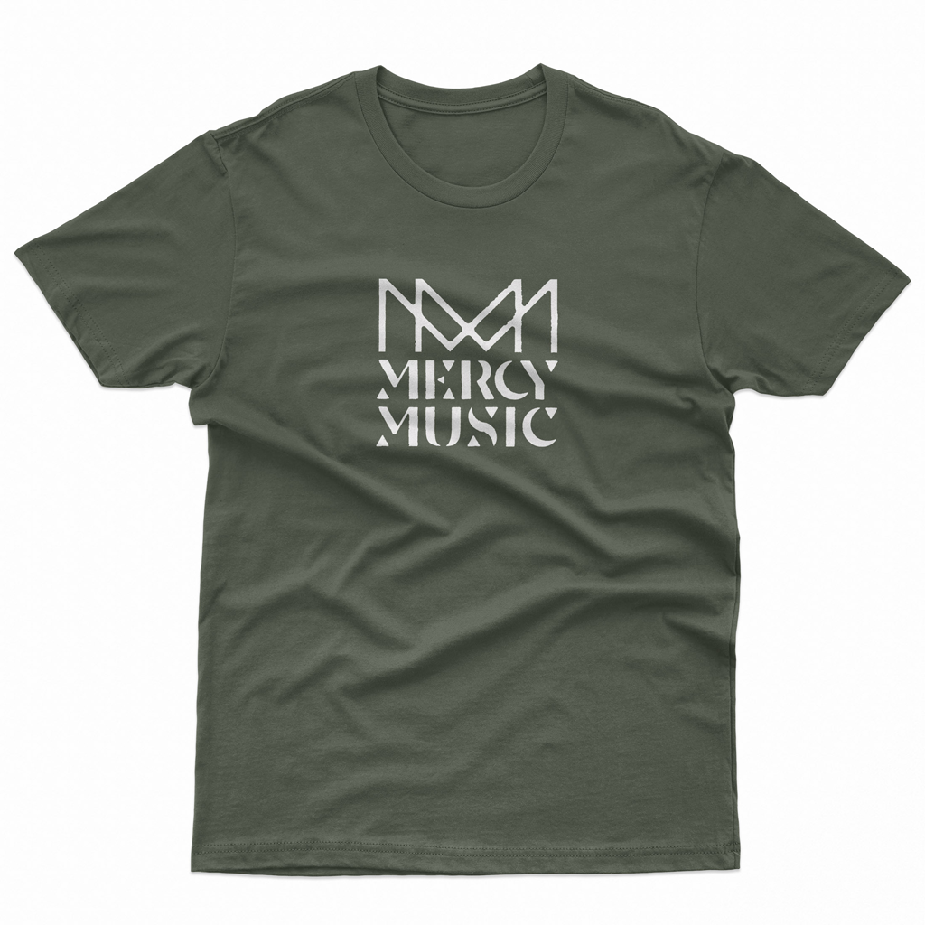 Spider Logo w/ Text Olive T-Shirt