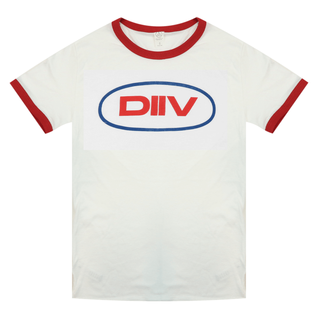 Surfer Girl White & Red Ringer T-Shirt