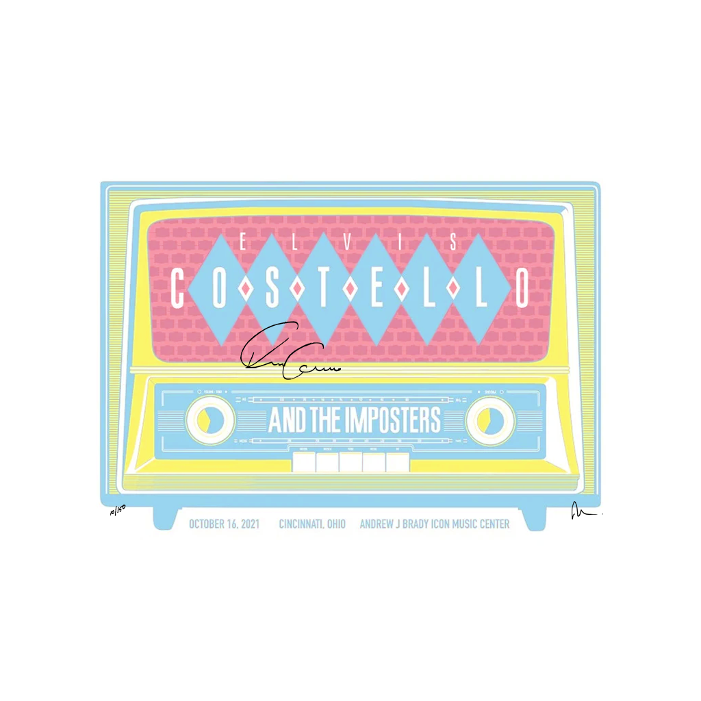 Andrew J Brady Icon Music Center 2021 Autographed Poster