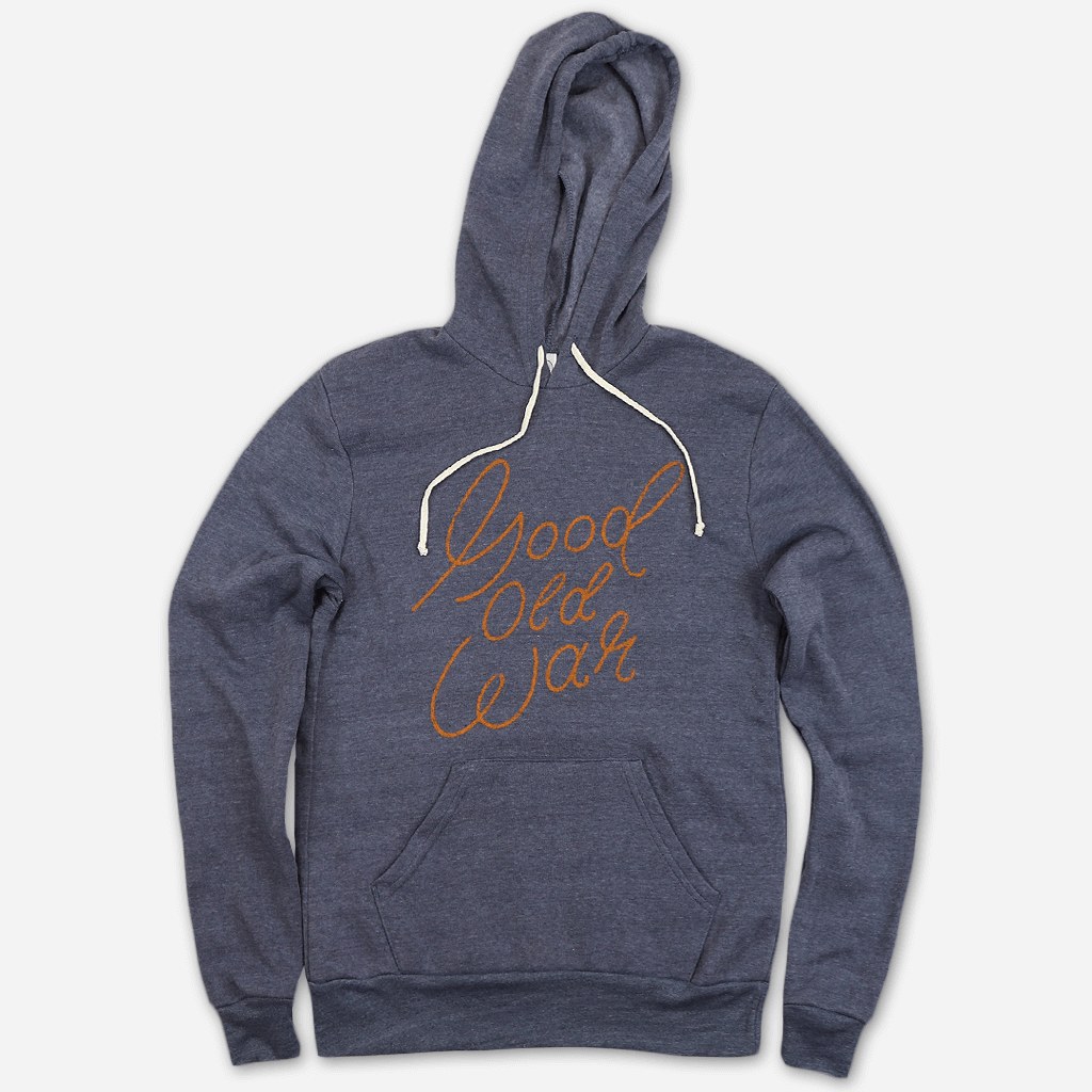Cursive Eco True Navy Pullover Hooded Sweatshirt