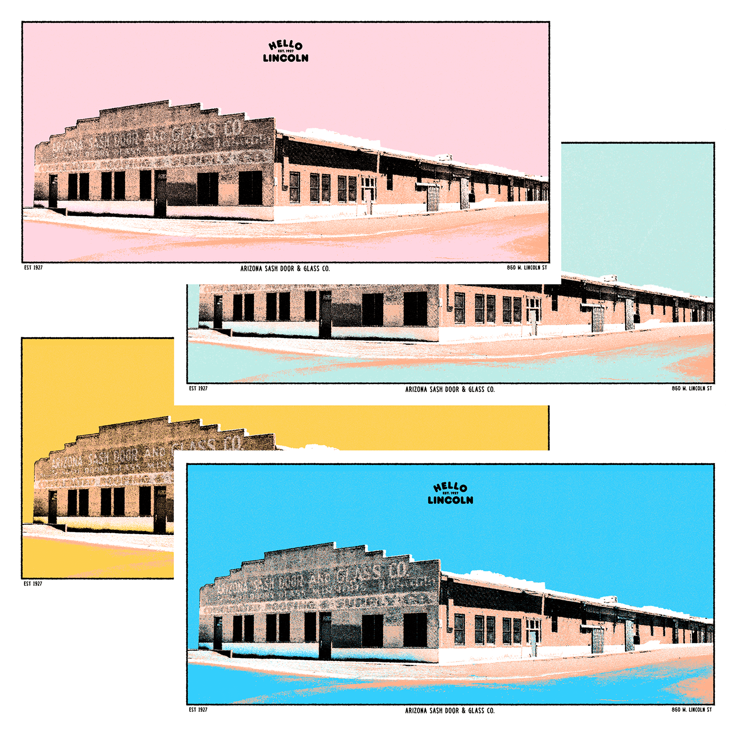 Hello Lincoln Limited Edition AZ Sash Door & Glass Co. Screen Print