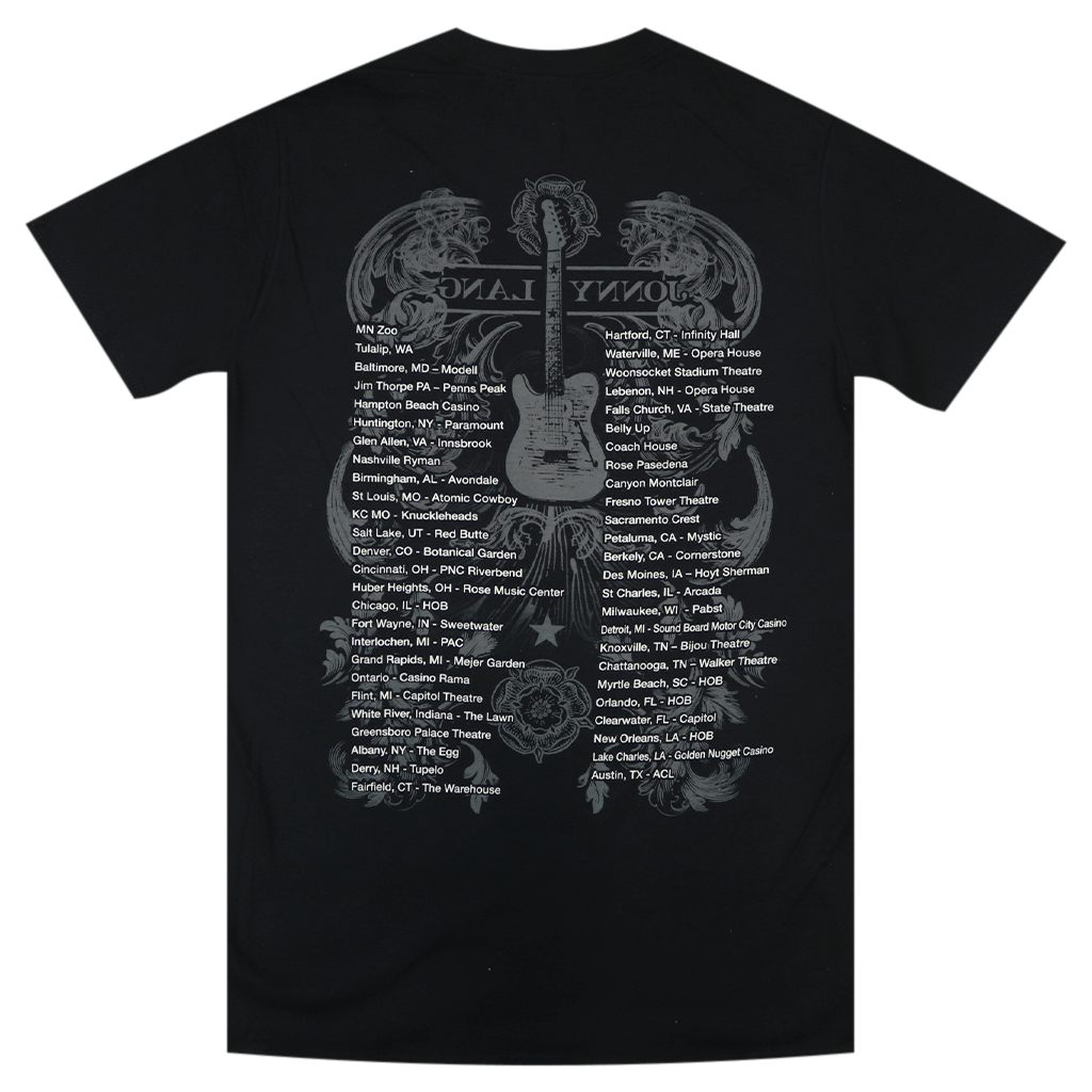 Guitar Tour Unisex Black T-Shirt
