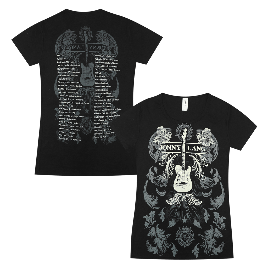 Guitar Tour Women's Black T-Shirt