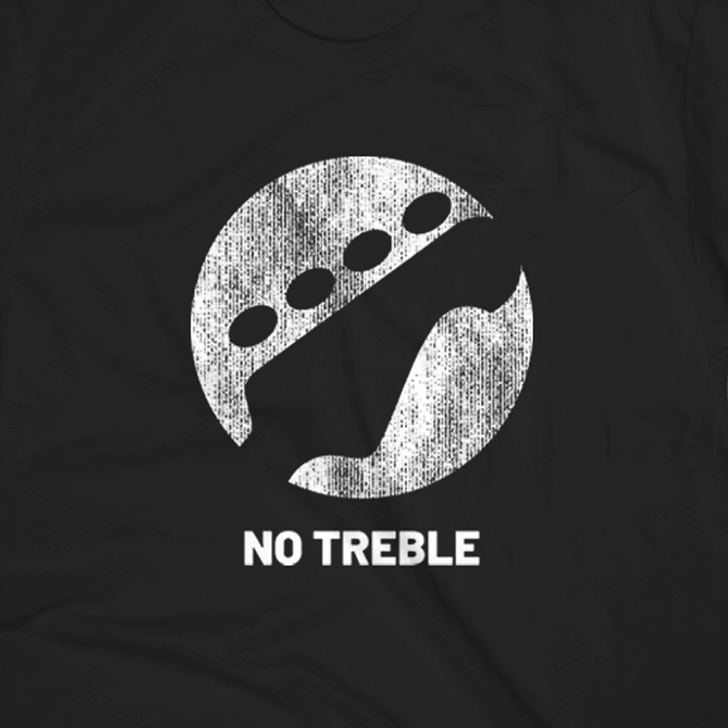 No Treble Distressed Logo Black T-Shirt