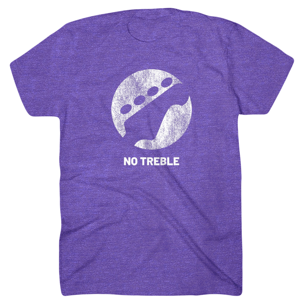 No Treble Distressed Logo Heather Purple T-Shirt