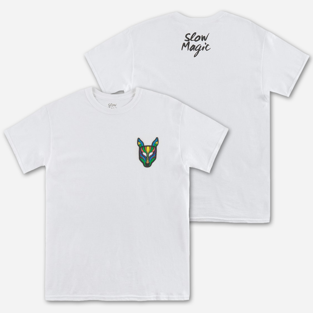 Mask Pocket Print White T-Shirt