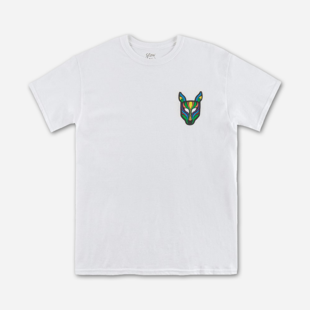 Mask Pocket Print White T-Shirt