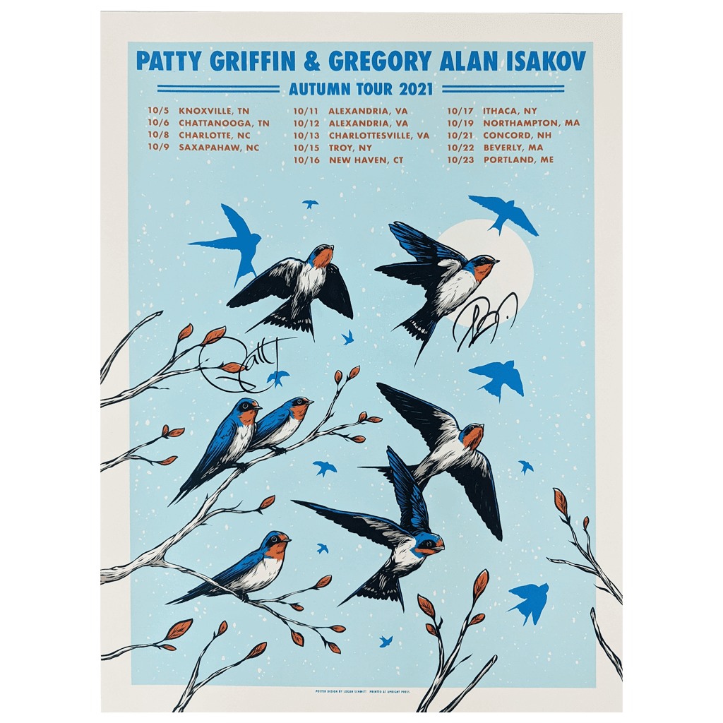 Signed Patty Griffin & Gregory Alan Isakov 2021 Fall Tour Poster