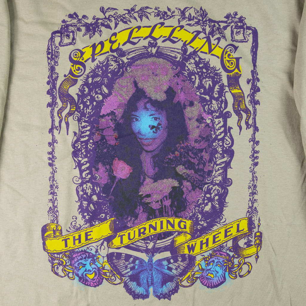 Floral Frame Khaki Long Sleeve T-Shirt