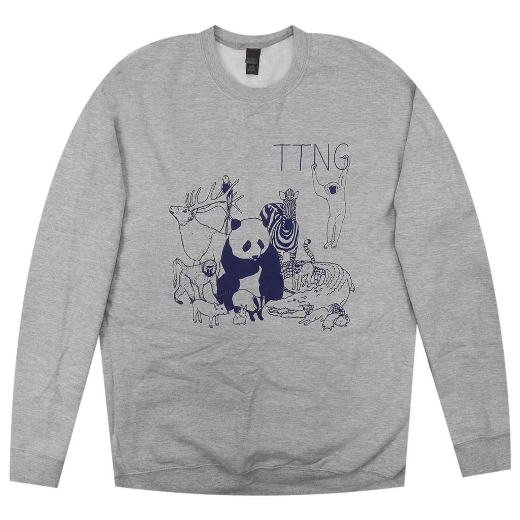 Animals Grey Crew Neck Pullover Sweatshirt