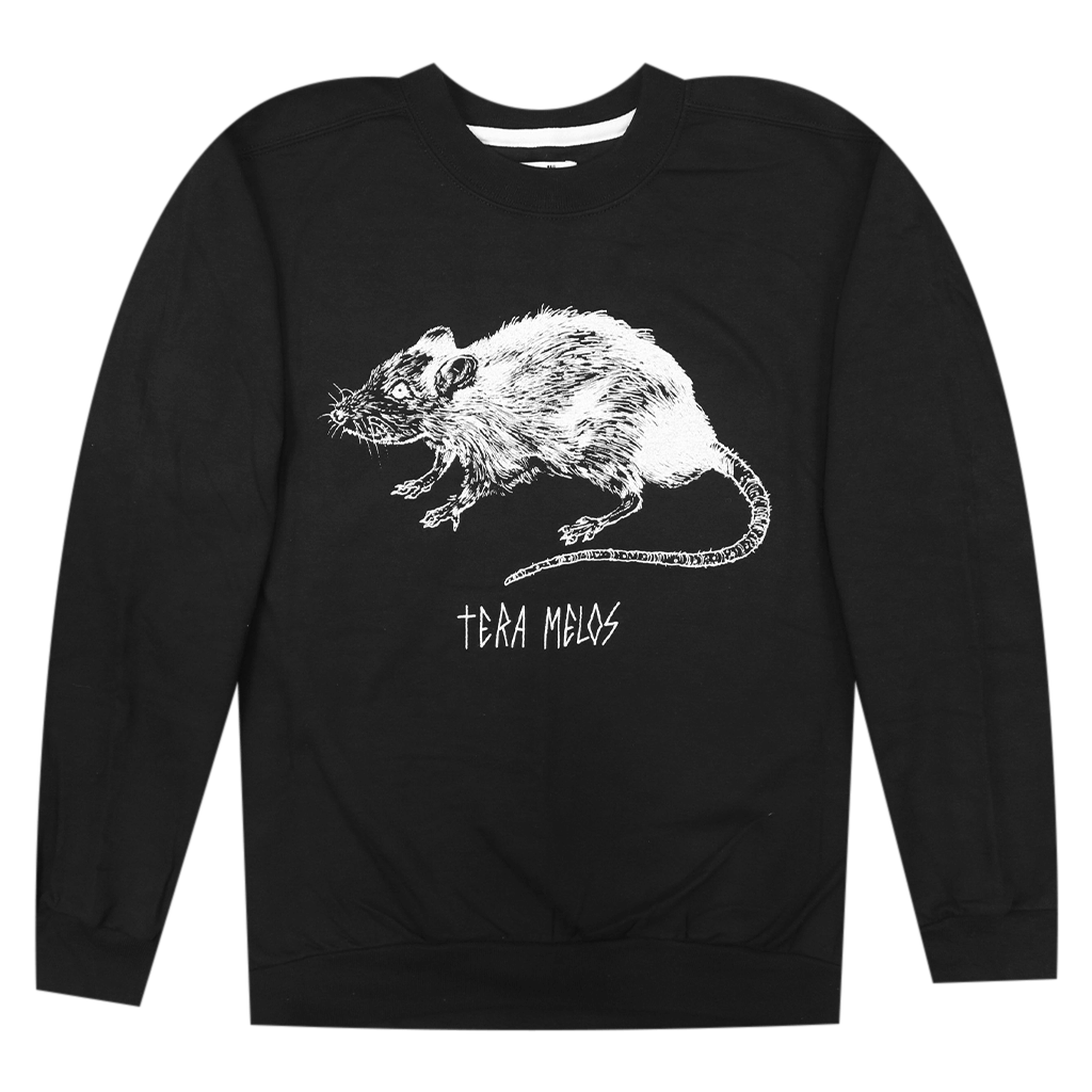 Rat Black Crew Neck Pullover Sweatshirt