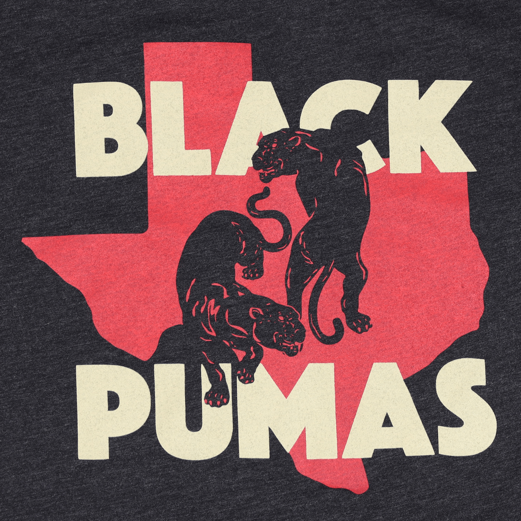 Black Pumas Texas Charcoal Black Triblend T-Shirt