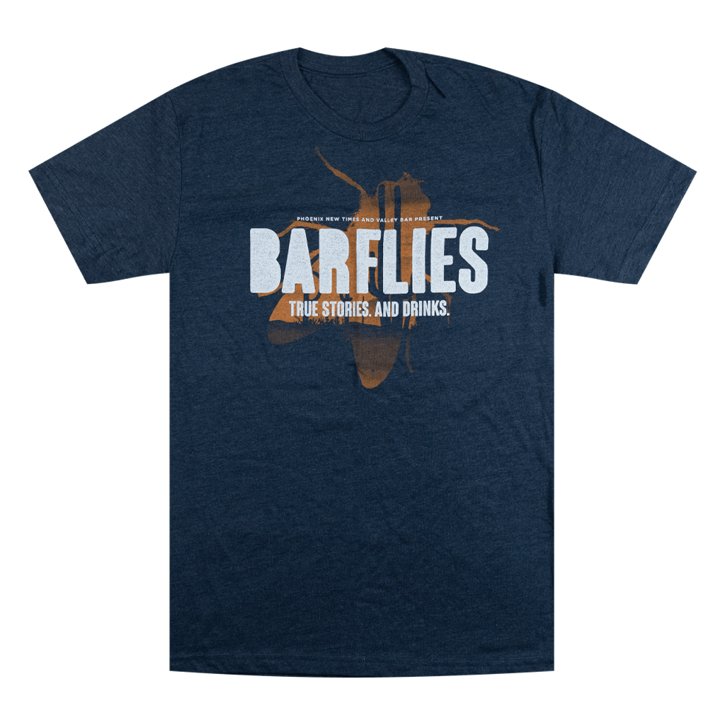 Bar Flies Navy Poly-Cotton T-Shirt