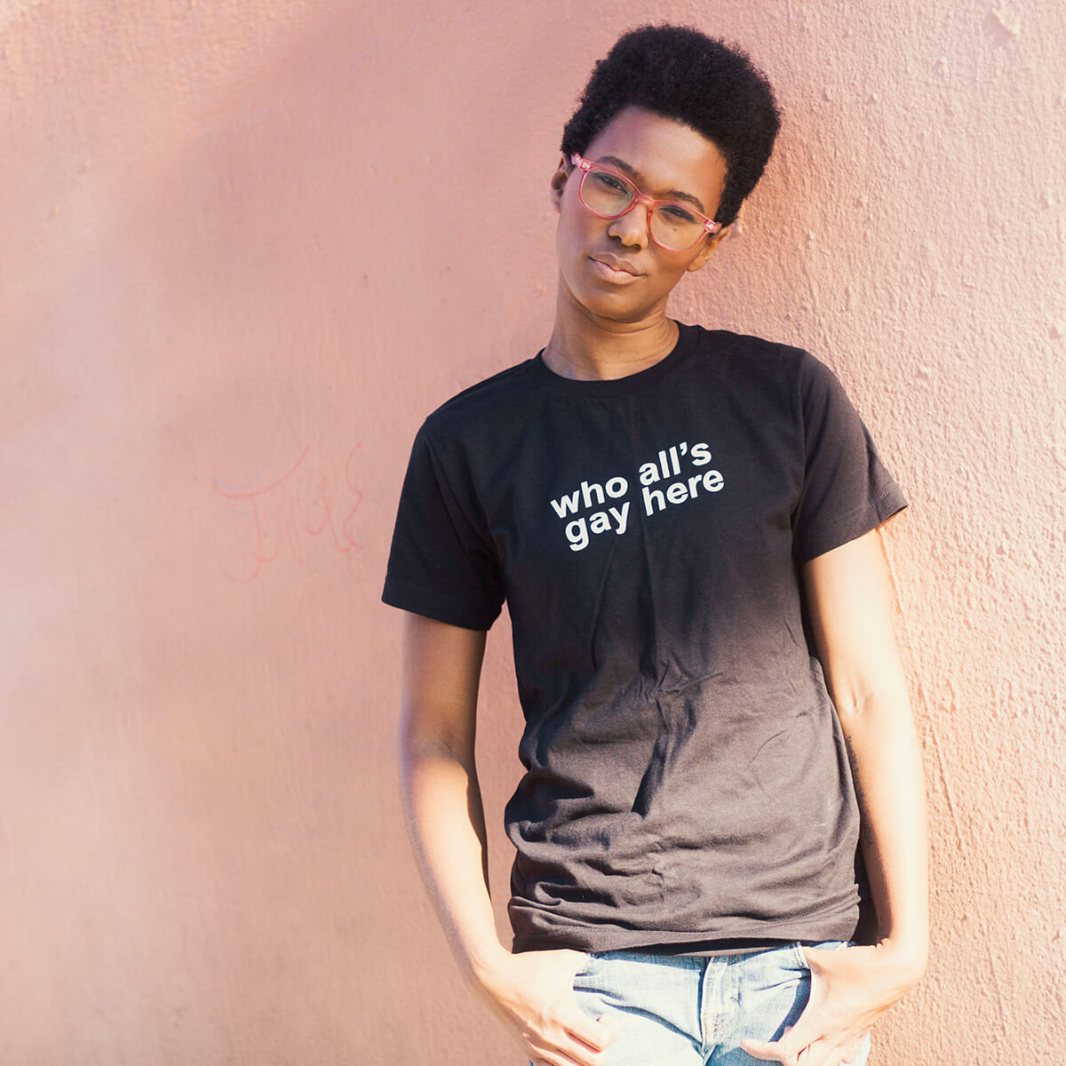 Who All’s Gay Here Black Tee