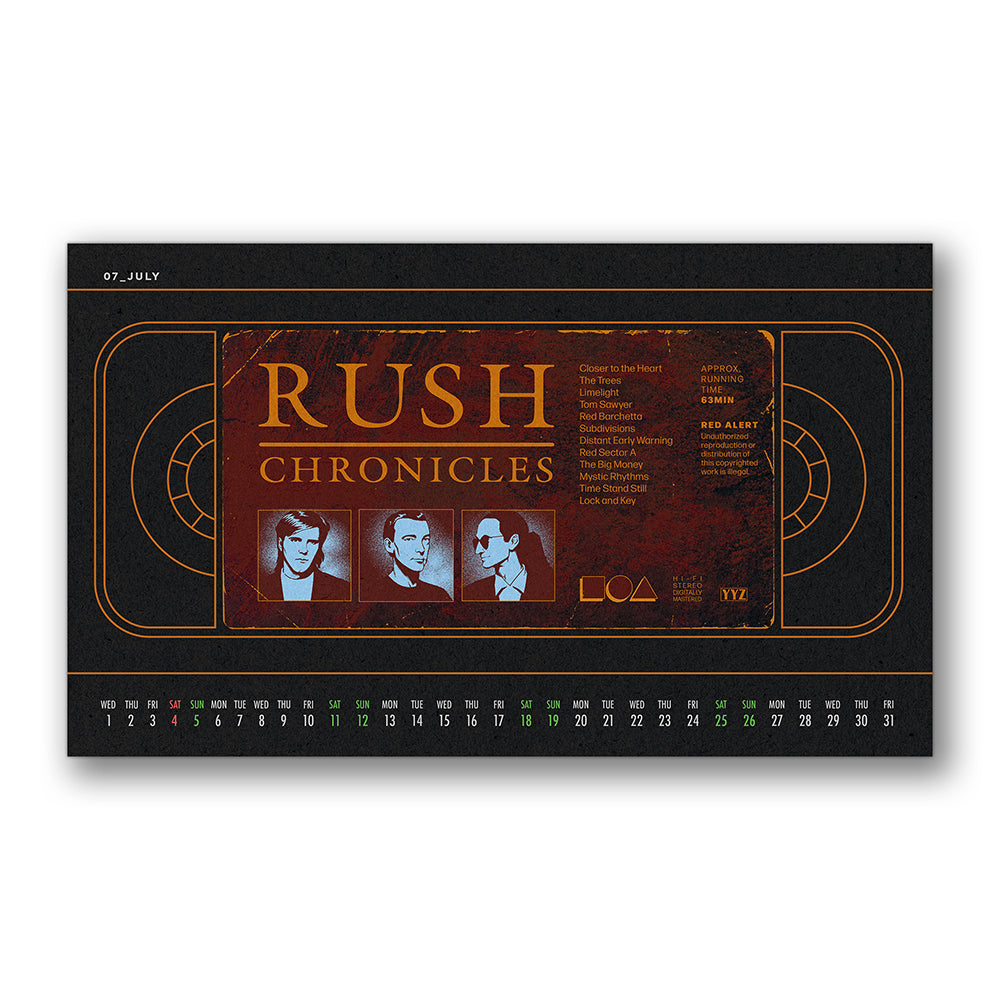 RUSH 2026 DESK CALENDAR (THE VHS EDITION)